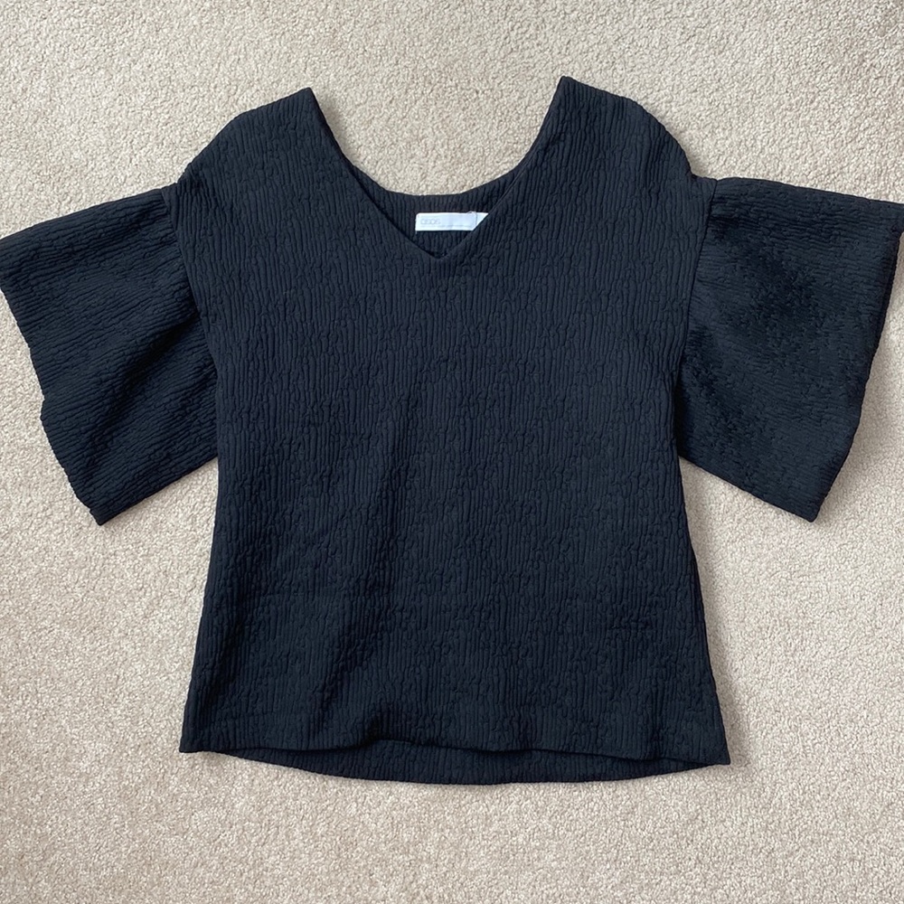 ASOS black statement sleeve top